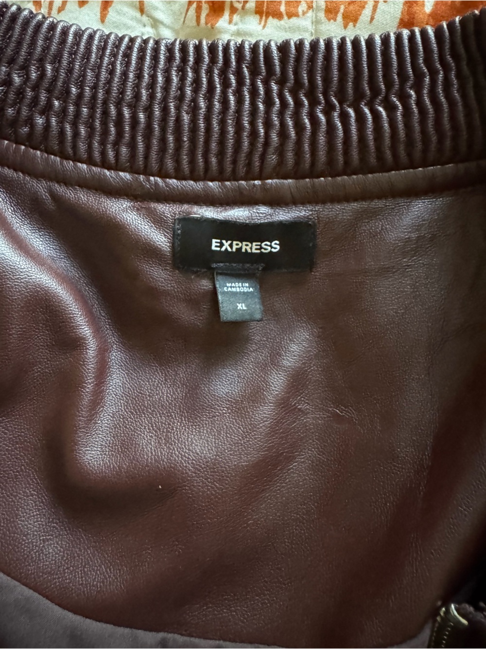 Express Faux Leather Bomber Jacket — Brown - Picture 6 of 6
